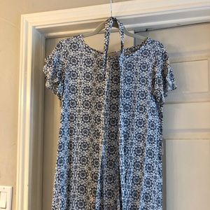 Printed loft dress with belt